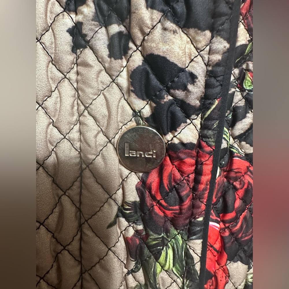 Landi Fancy Reversible Quilted Rose Leopard Jacket - Picture 2 of 9